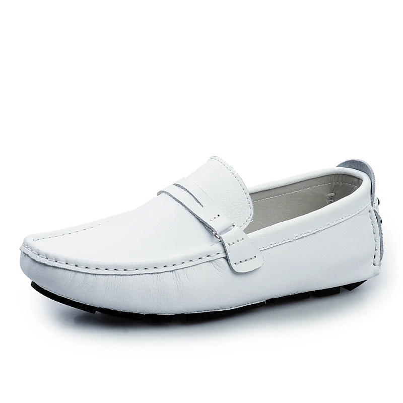 Мужские дышащие мокасины из натуральной кожи коричневые повседневные туфли