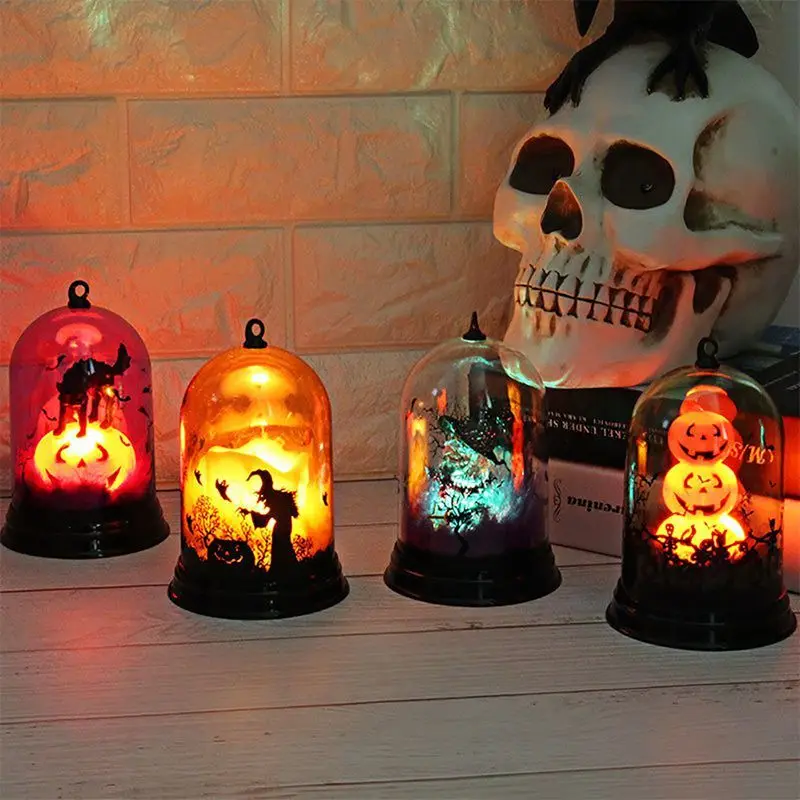 

Creative HalloweenDIY Night Lighting Lamp Cat Pumpkin Witch Candle Light Unique Small Night Light Household Decoration Material"