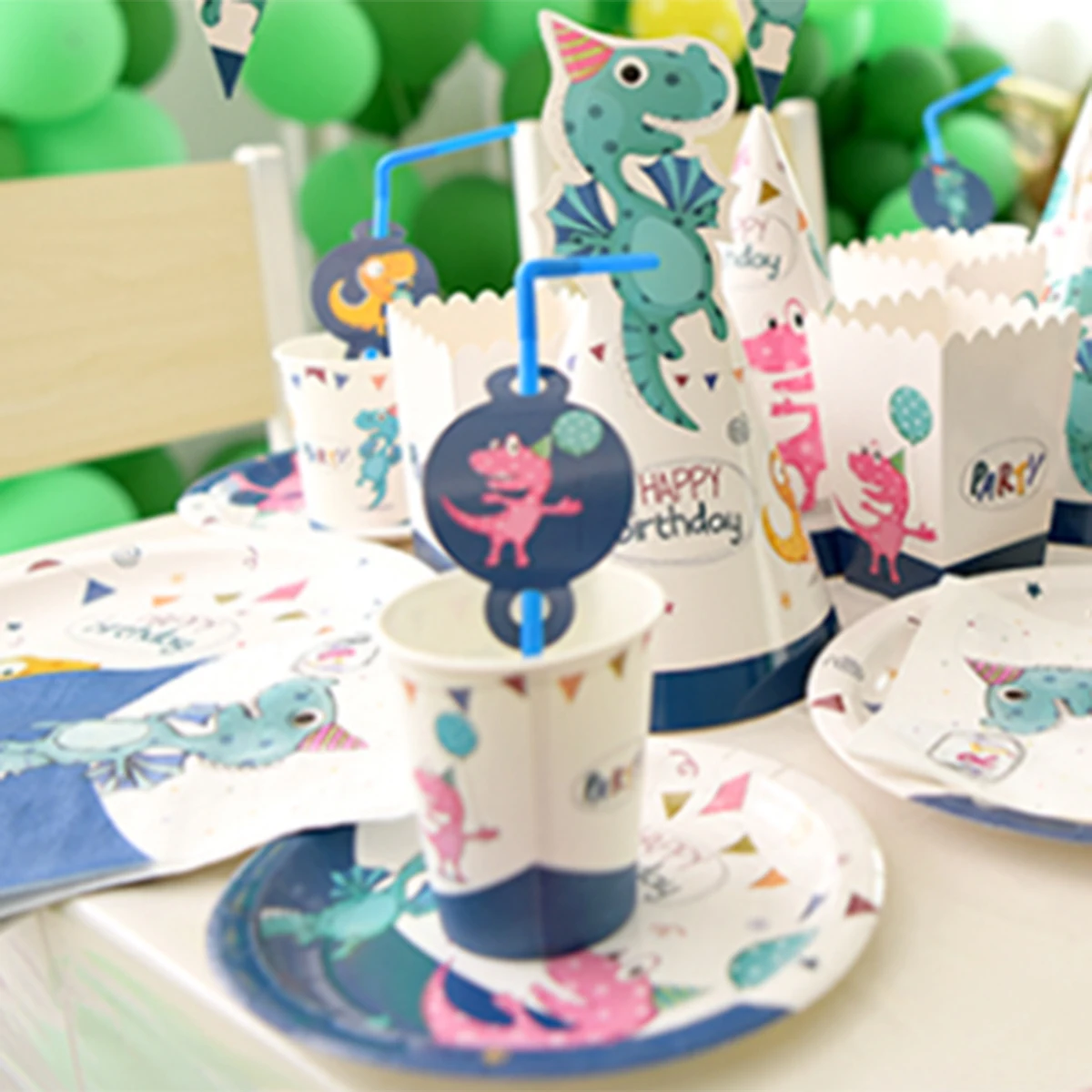 Динозавр тематический набор посуды дети день рождения поставки пластиковые Ножи