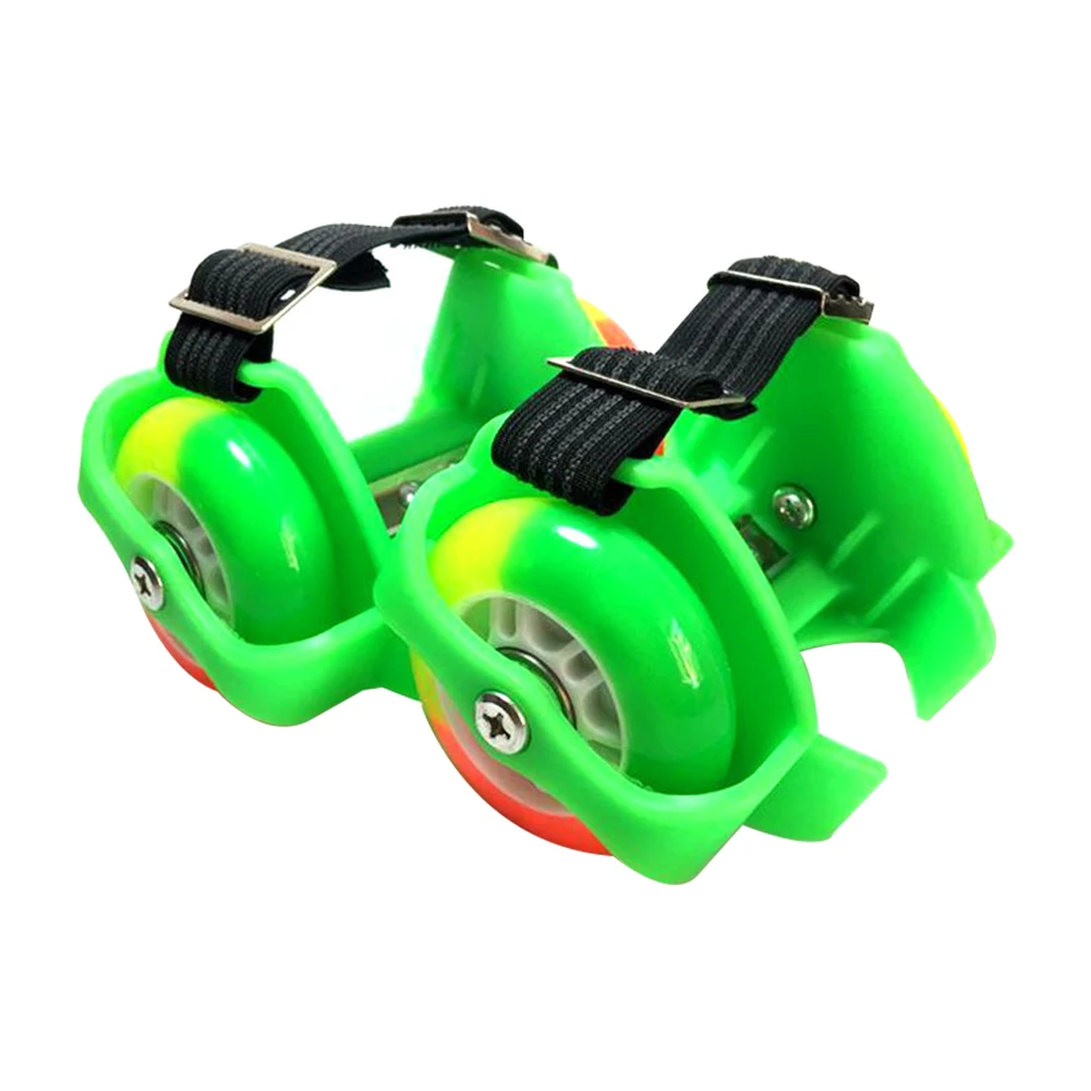 

2pcs Outdoor PU Rollers Heel Skate Shoes Unisex Kids Gift Durable Funny Flashing Wheel Adjustable Toy