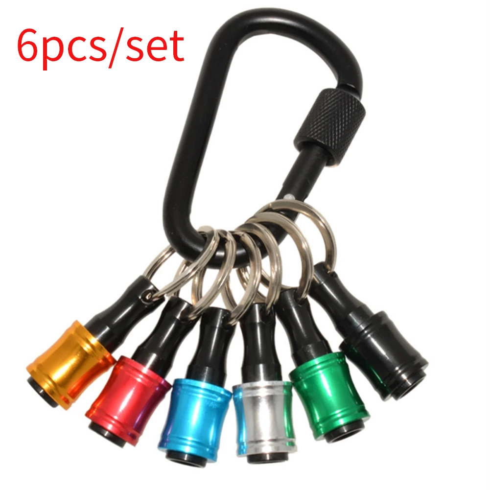 

6pcs 1/4inch Hex Shank With Keychain Smooth Quick Release Screwdriver Bits Holder Set Portable Drill Screw Adapter Accessories