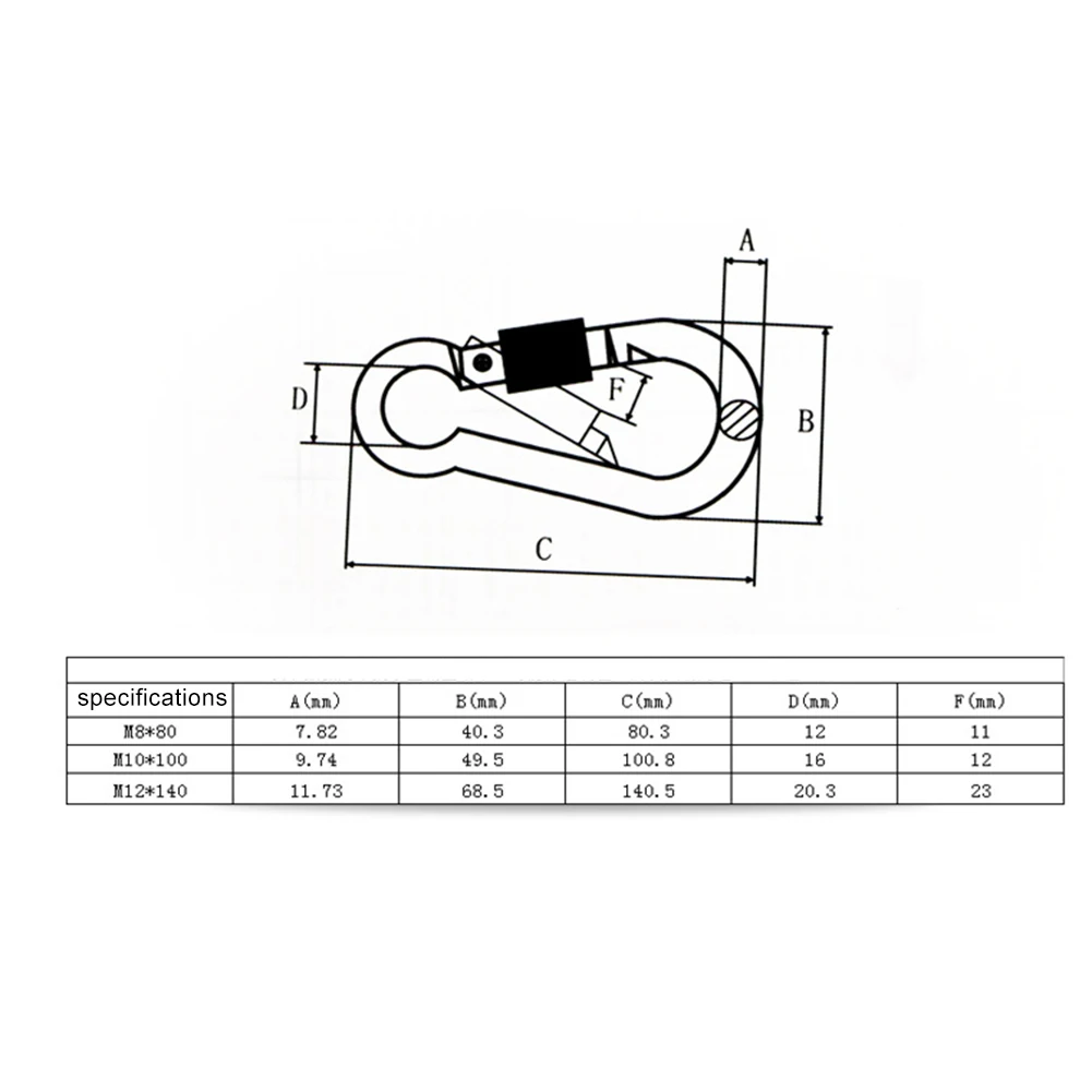 

Outdoor Screw Lock Portable D Ring Climbing Carabiner Hammock Locking Hook Clip Hanging Buckle