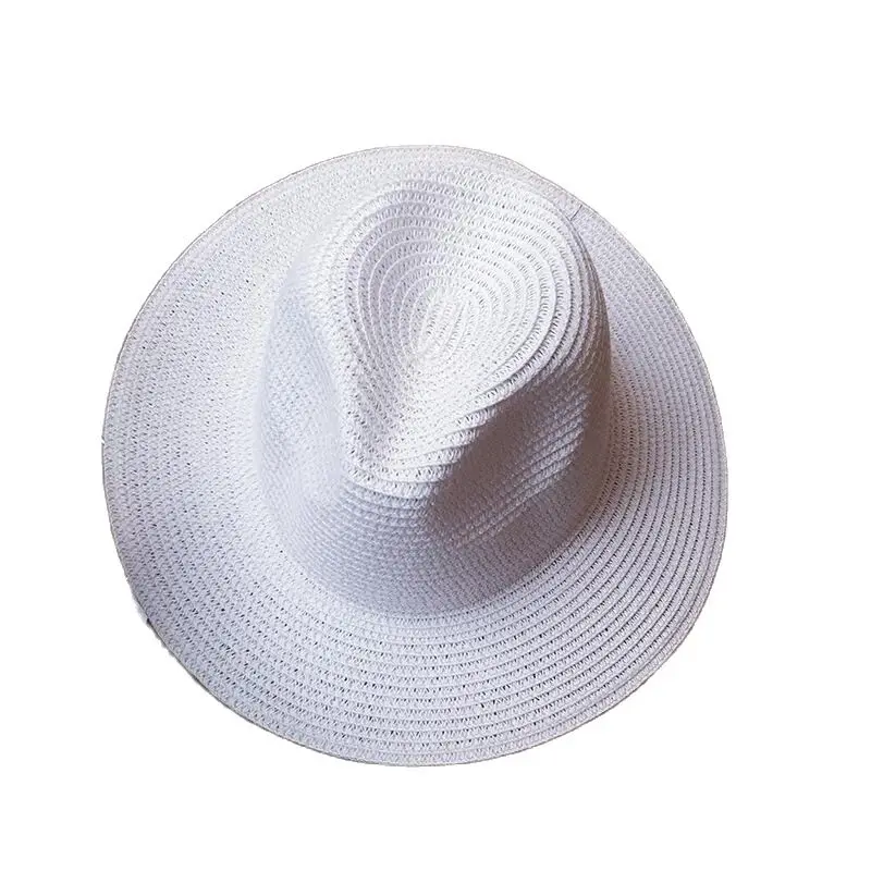 Соломенная шляпа с широкими полями для мужчин и женщин однотонная пляжная Панама