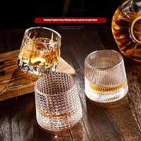 150ml creative rotating tumbler glass whiskey glass lead free crystal glass thickened glass gyro wine glass water cup