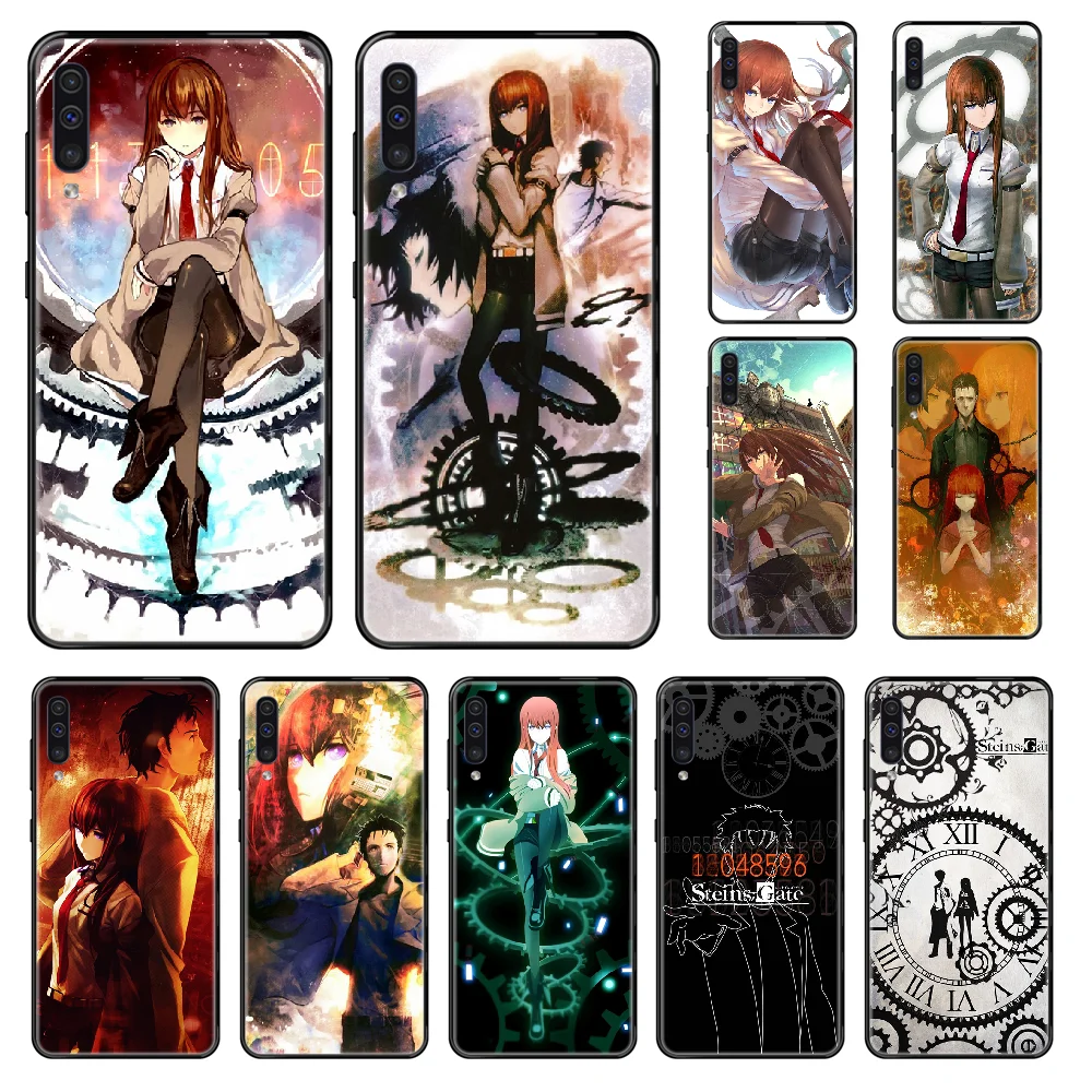 Чехол для телефона Anime Steins Gate Samsung Galaxy A 3 5 6 7 8 20 40 50 70 71 E S Plus 2016 2017 2018 Черный