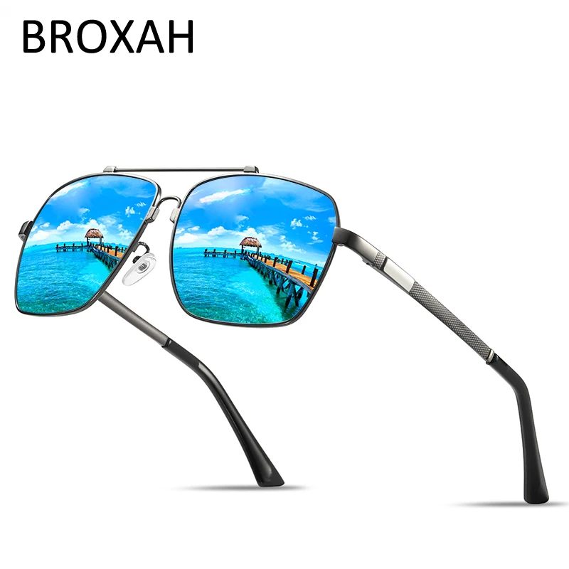 Солнцезащитные очки в металлической оправе с эффектом памяти мужские