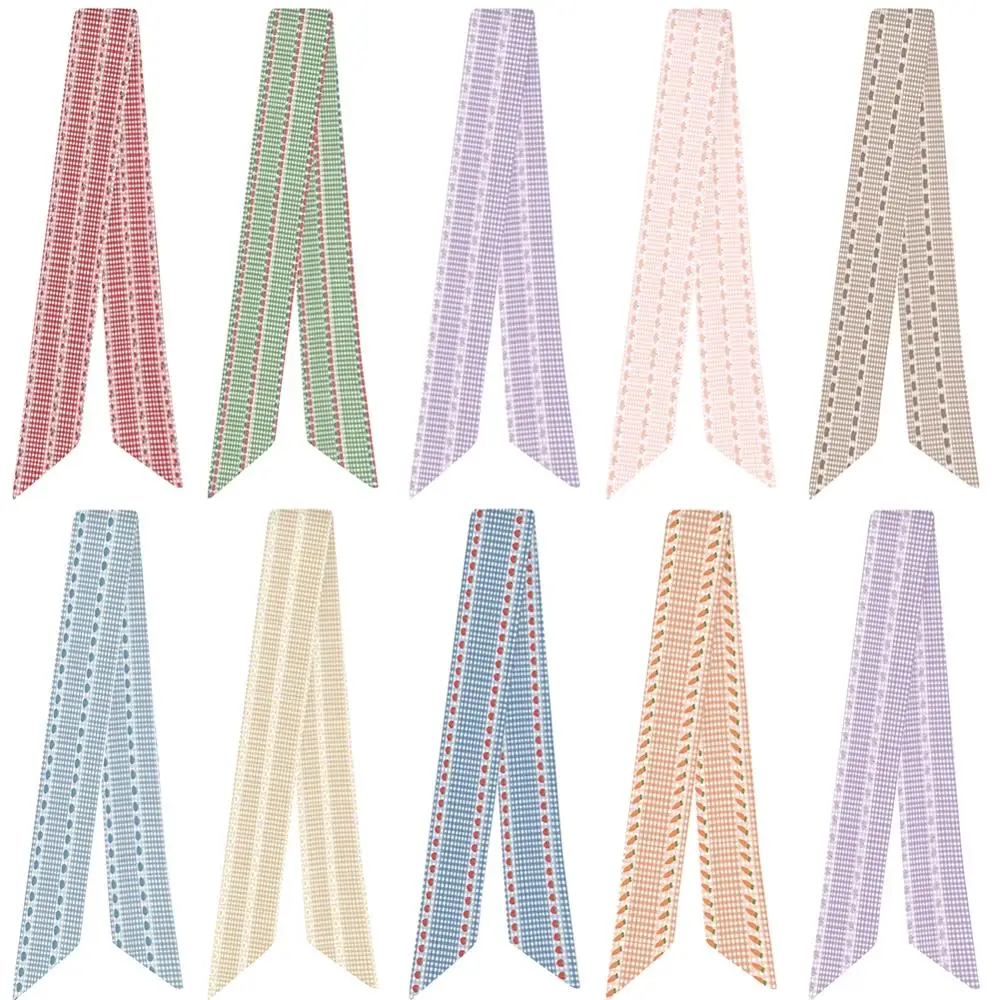 

Небольшие свежие фрукты плед печати различных мешок ручки привязаны сумка шарф небольшой шарф для женщин модные 5*95 см Шарф