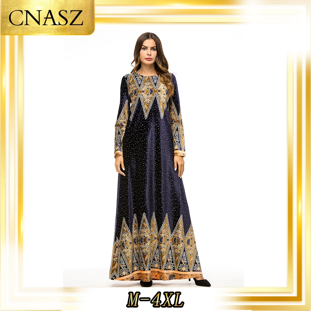 Мусульманские халаты одежда с керамикой модное простое платье длинным рукавом