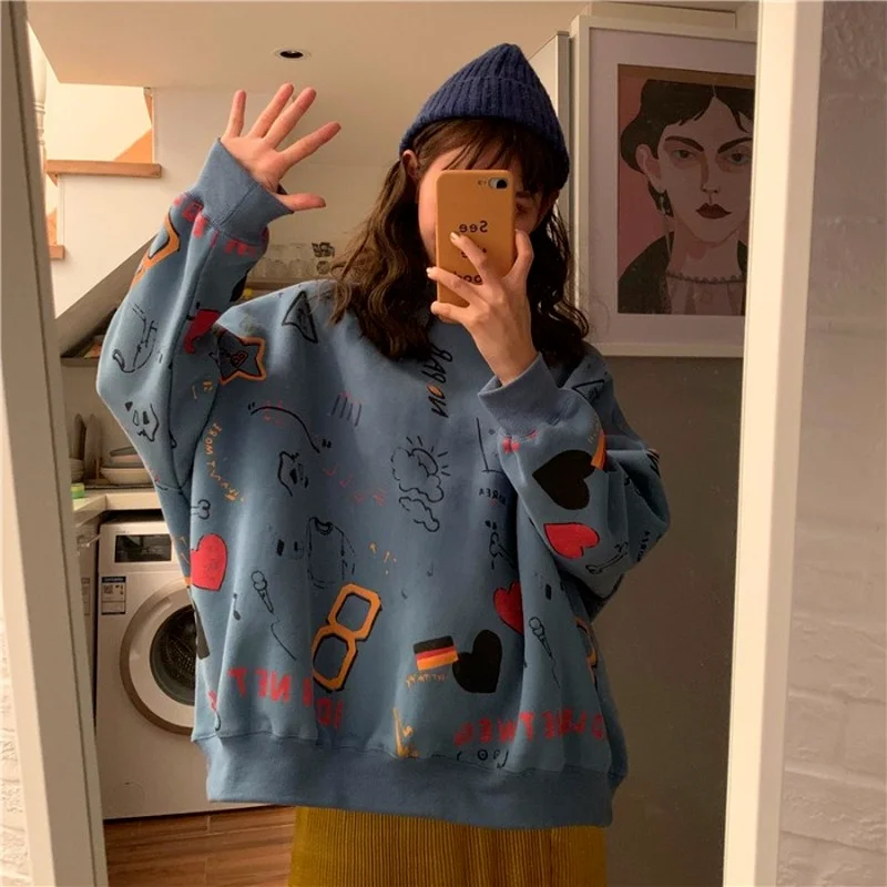 HOUZHOU Hoodies Women Oversize Pink Top 90s Aesthetic Kawaii Sweetshirts for Girls Harajuku Streetwear Vintage Korean Fashion