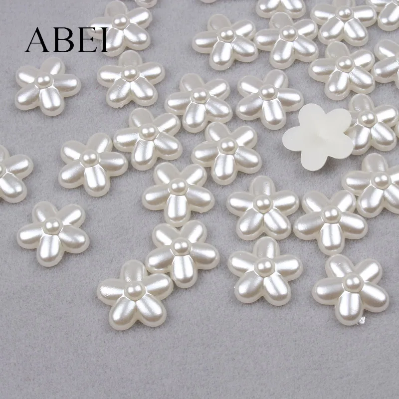 200 шт 12 мм ABS плоский цветок бисера для скрапбукинга свадебные ремесла DIY ручной