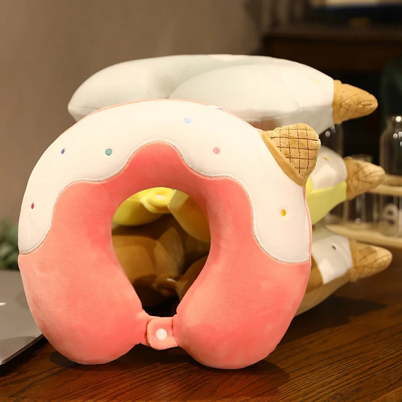 

JINSERTA U Shape Neck Pillow Cartoon Plush Neck Rest Car Travel Home Office Support Pillow For Car Accessories