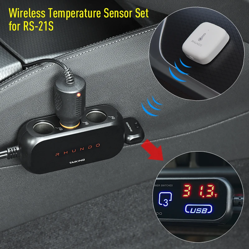 $168.30 RHUNDO 3 Way Cigarette Lighter Socket Splitter Three Port 12V DC Power Outlet Adapter Dual USB Car Charger Touch Switch RS-21S