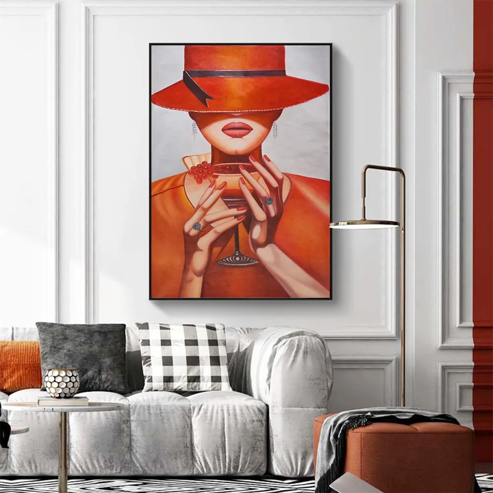 

Fashion woman poster and print picture black and white fashion woman art wall home decoration painting on living room