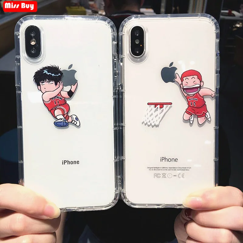 

Cute Cartoon Slam Dunk Case For iPhone 13 12 11 Pro Max X 6 6s 7 8 Plus Xr Xs Max Coque Anime Funda Soft Transparent Clear Cover
