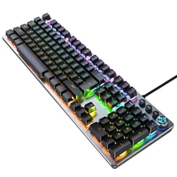 anti ghosting mechanical gaming keyboard rainbow led rgb backlit usb brown switch blue wired key panel for gamer laptop pc