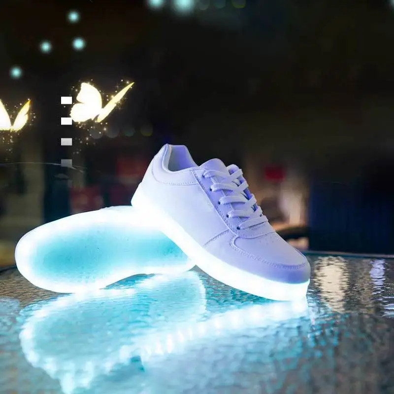 Со светодиодной подсветкой пара светильник обувь на платформе Женские кроссовки
