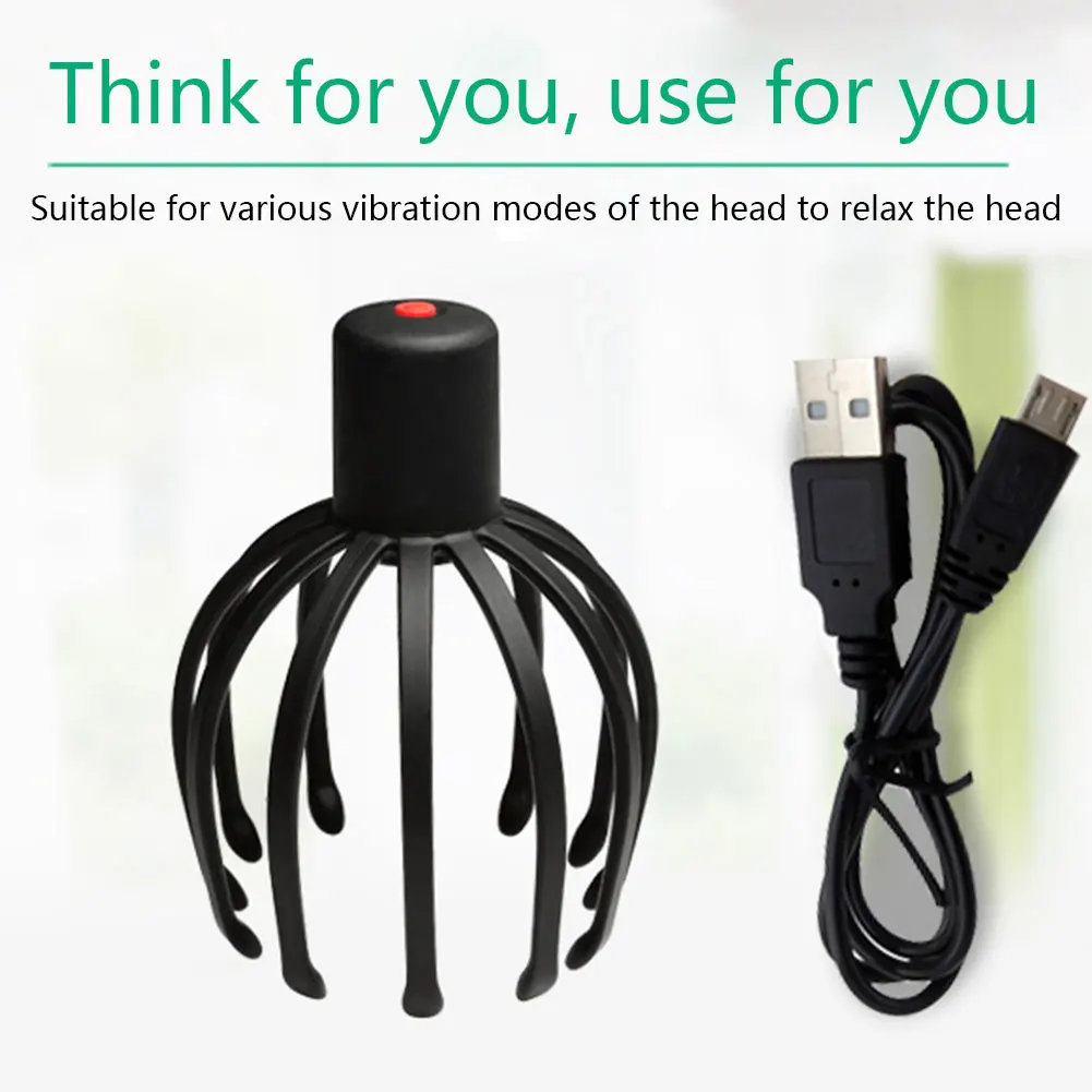 

Safe Octopus Shape Head Scratcher Blood Circulation Practical Pain Relief Scalp Massager Physician Adjustable Mode Health Care