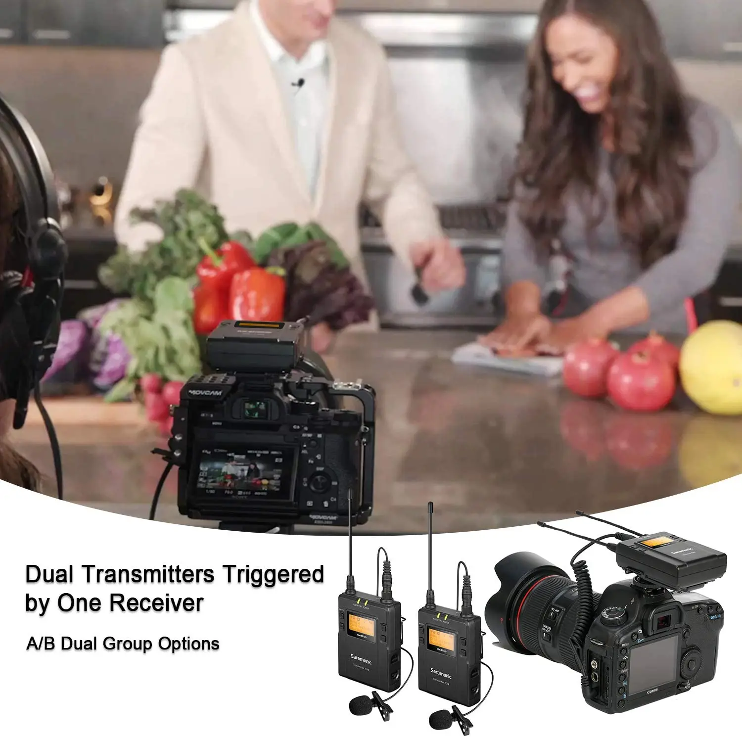 Saramonic UwMic9 96-Channel UHF Беспроводная петличная микрофонная система два передатчика и