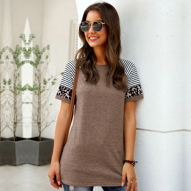 

2020 O-neck Short Streetwear Long Patchwork Regular Broadcloth cotton MSFILIA