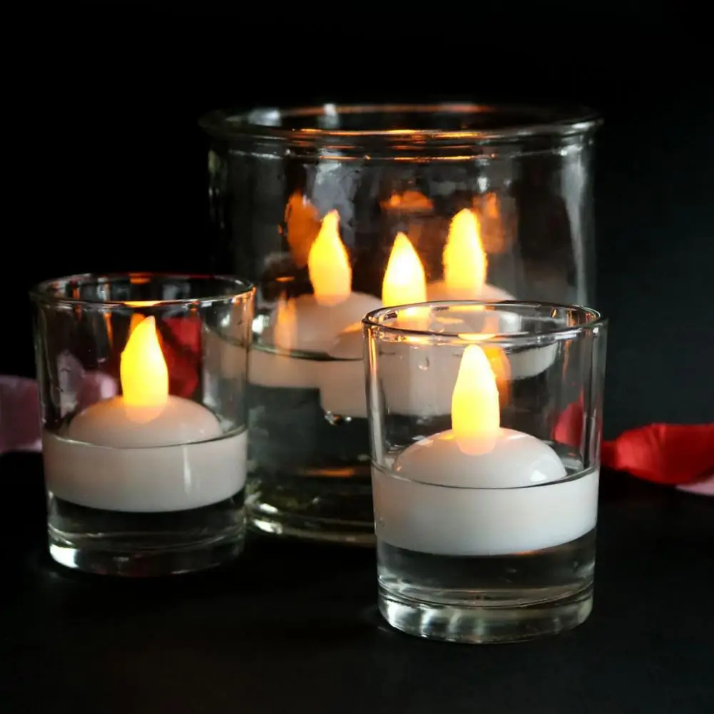 

Portable 12Pcs/Set Attractive Realistic Wide Application LED Light Plastic Tea Candle Light Eye-catching for Wedding