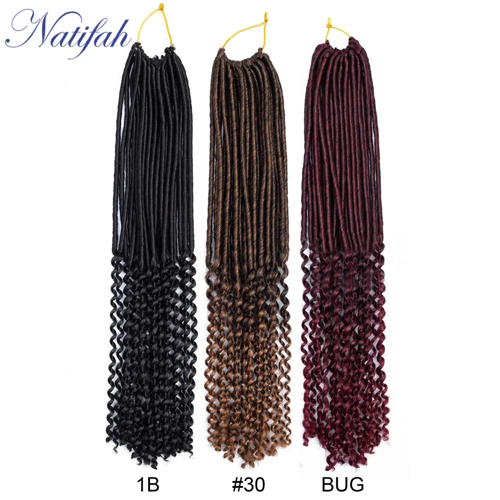 Natifah Goddess Faux locs Curly синтетические вязанные косички для наращивания волос кудрявые
