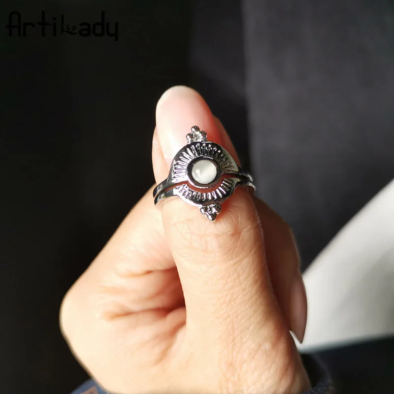 2 шт./компл. Модные Винтажные кольца набор комбинированные цветные на палец для