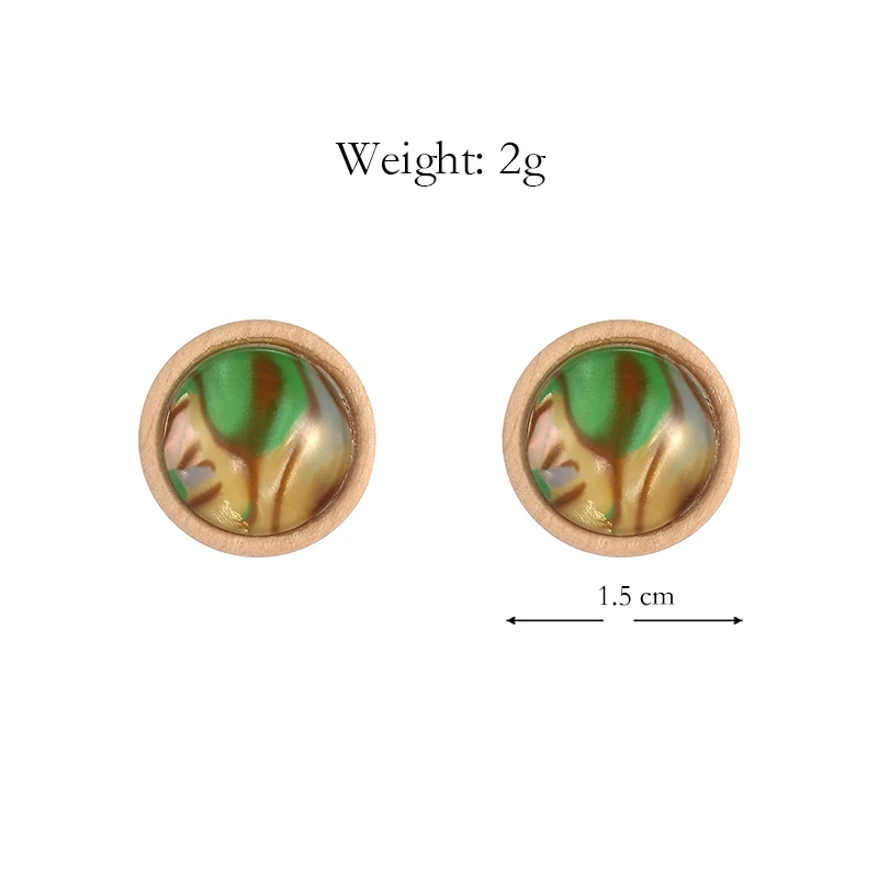 Женские круглые серьги-гвоздики YULUCH бежевые серьги из натурального дерева с