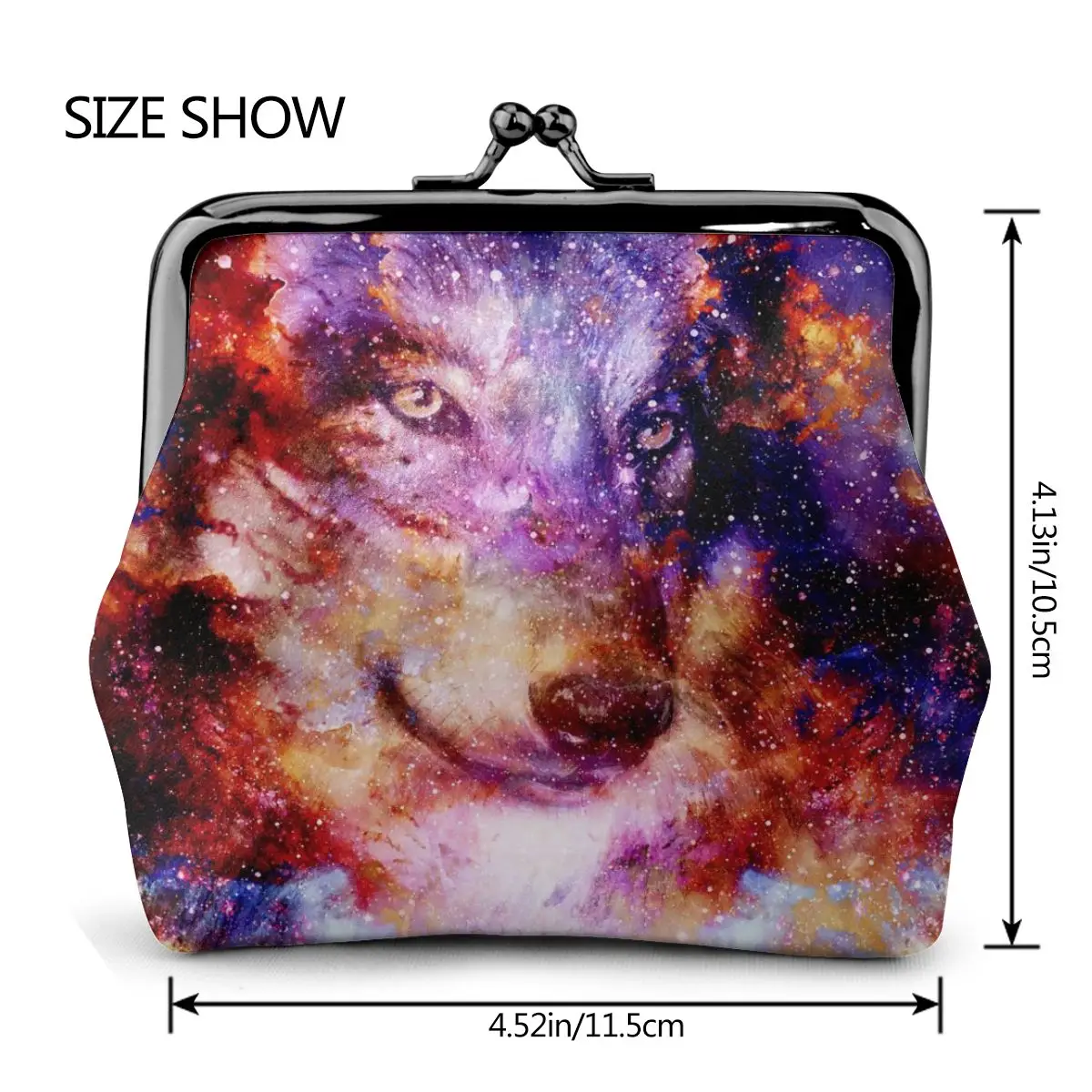 

OLN Coin Purse Women Lady Small Wallet Magical Space Wolf Hasp Purse Card Holder Purses