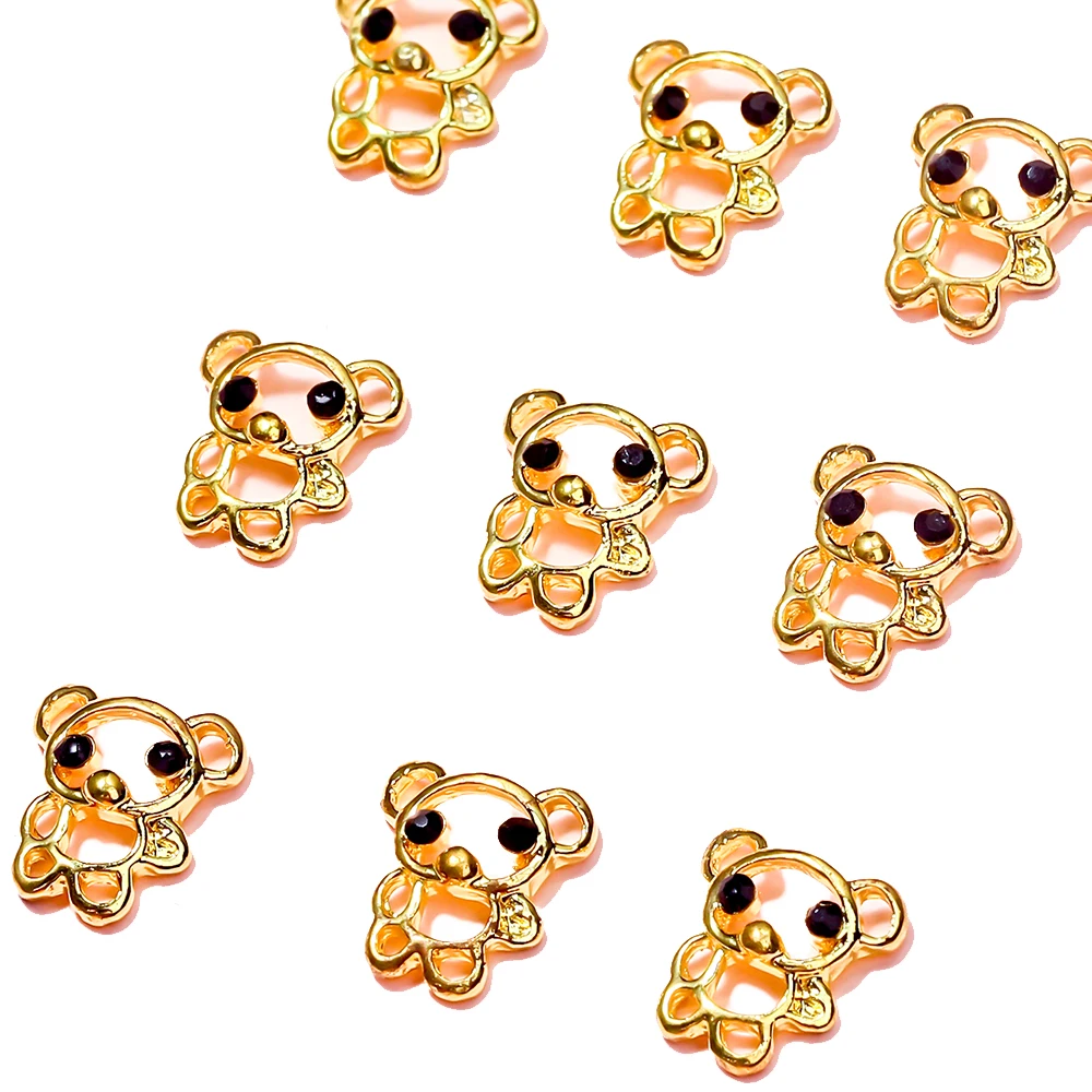 

Nail Art 10pcs New Cute Small Bear Style Hollow 3D Metal Design Creative DIY Nail Art Jewelry Decoration Accessorie Best-selling