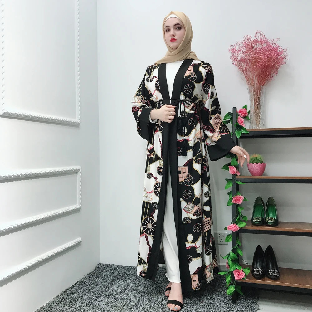 

Ramadan Abaya Kimono Jilbab Dubai Muslim Women Dress Print Long Maxi Party Gown Turkish Robe Caftan Arab Abayas Islamic Clothing