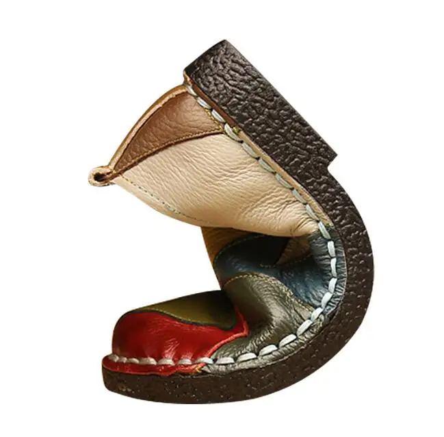 Туфли женские из натуральной кожи на плоской подошве|Обувь без каблука| |