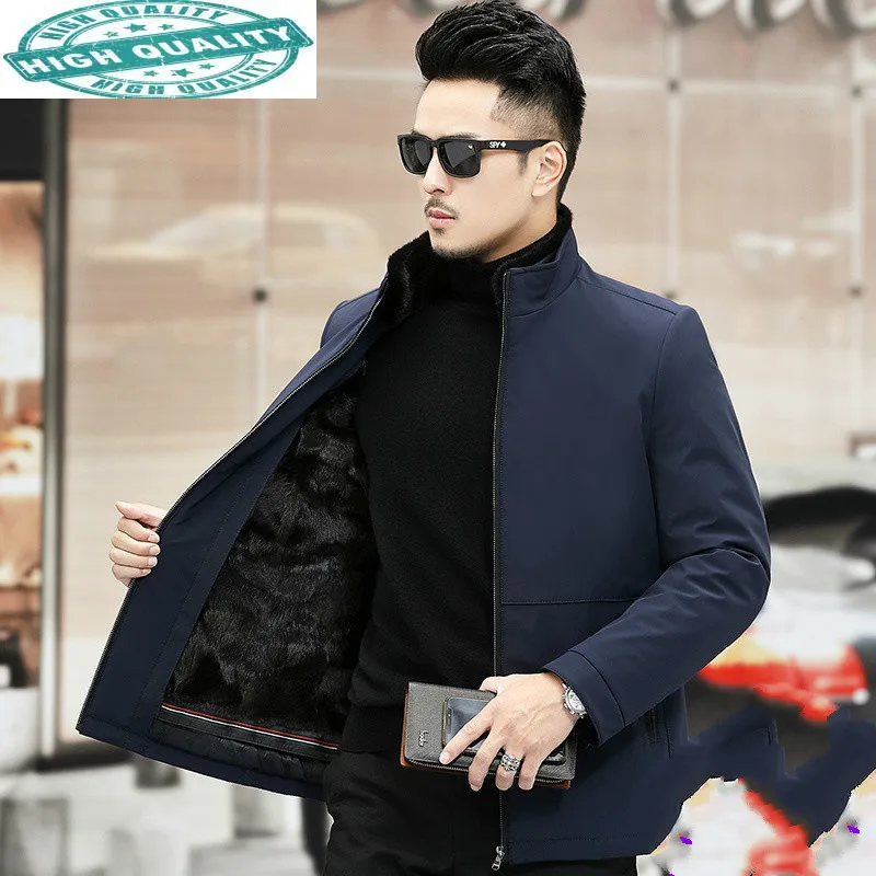 

Winter Parka Jacket Men Clothing Real Coat Male Genuine Mink Shearling Fur Jackets New Ropa Hombre LXR824