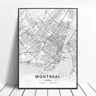 Монреаль Тандер Бей три-Ривьер Виннипег Канада Карта холст художественный плакат