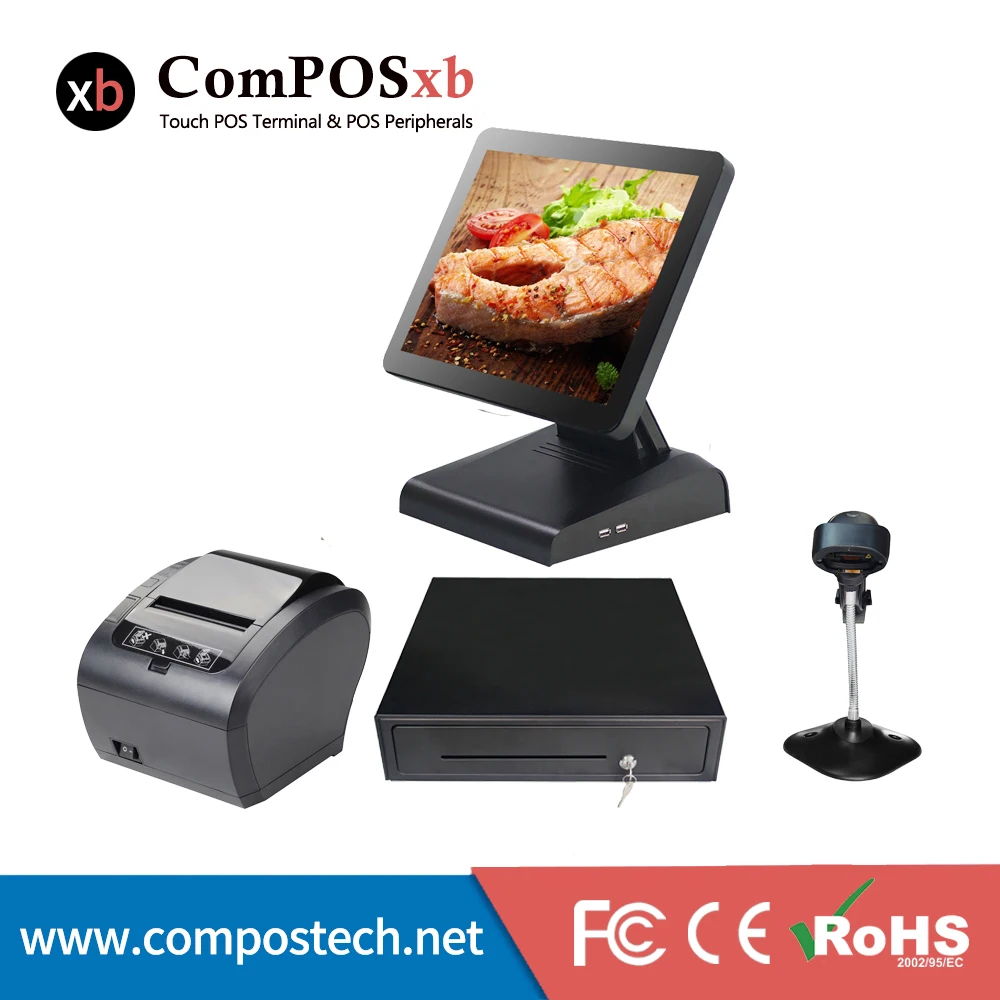 Windows POS все в одном 15 дюймов настольный компьютер кассовый аппарат системы для