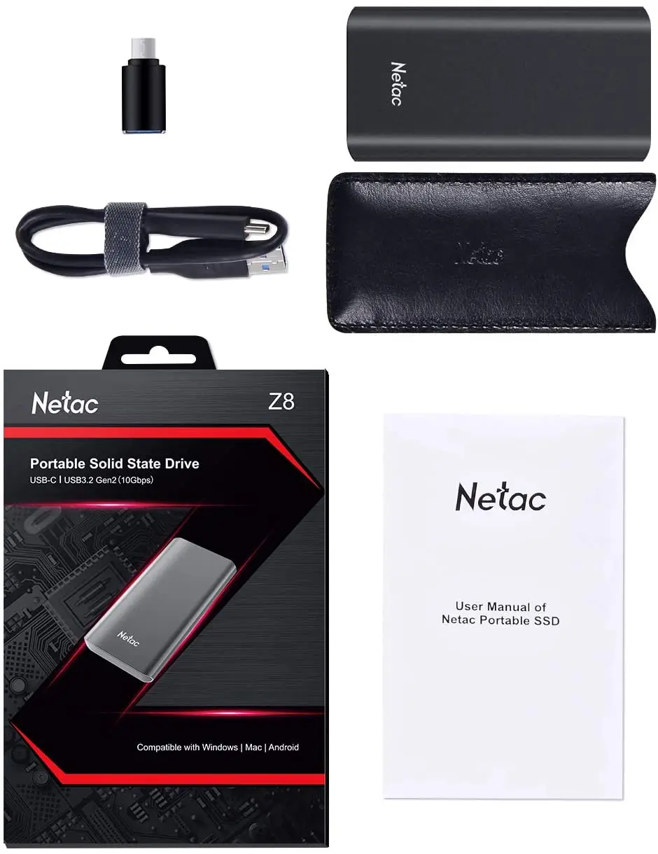 Внешний жесткий диск Netac SSD 1 ТБ 2 500 Гб USB 250 Type C|Внешние SSD| |