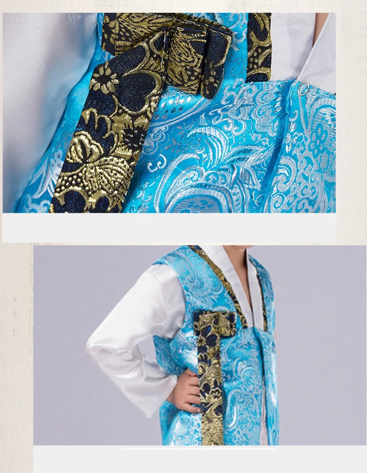Традиционная корейская одежда Hanbok для мальчиков детский топ с вышивкой