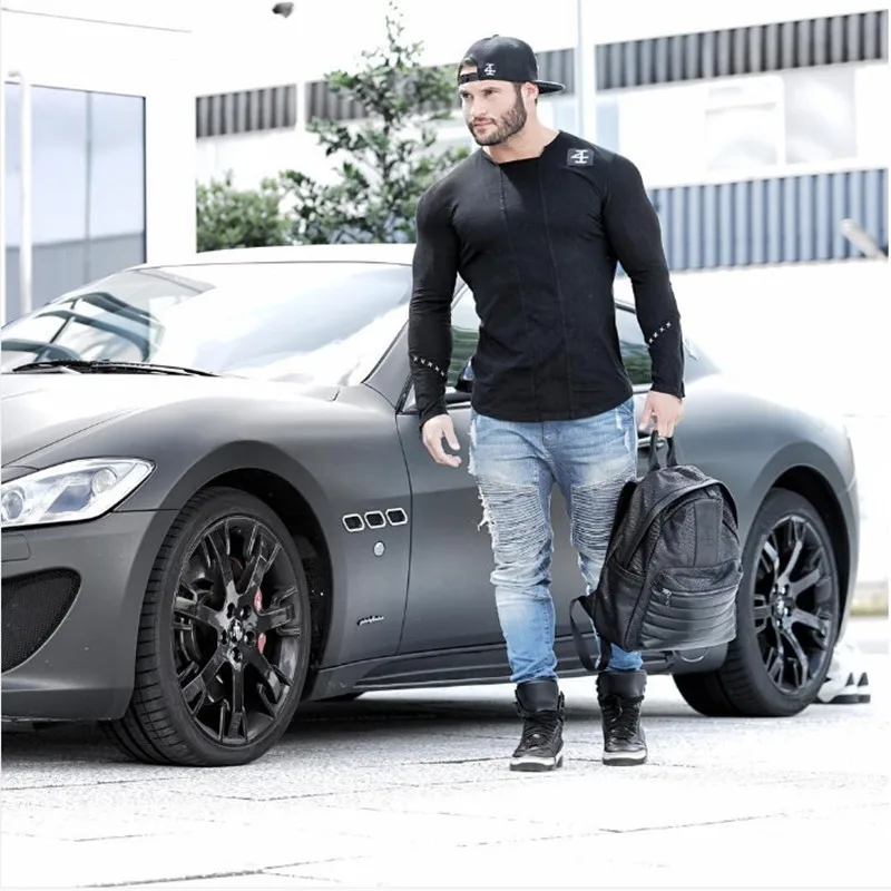 Баскетбольные тренинги с длинными рукавами для мужчин однотонные спортивные