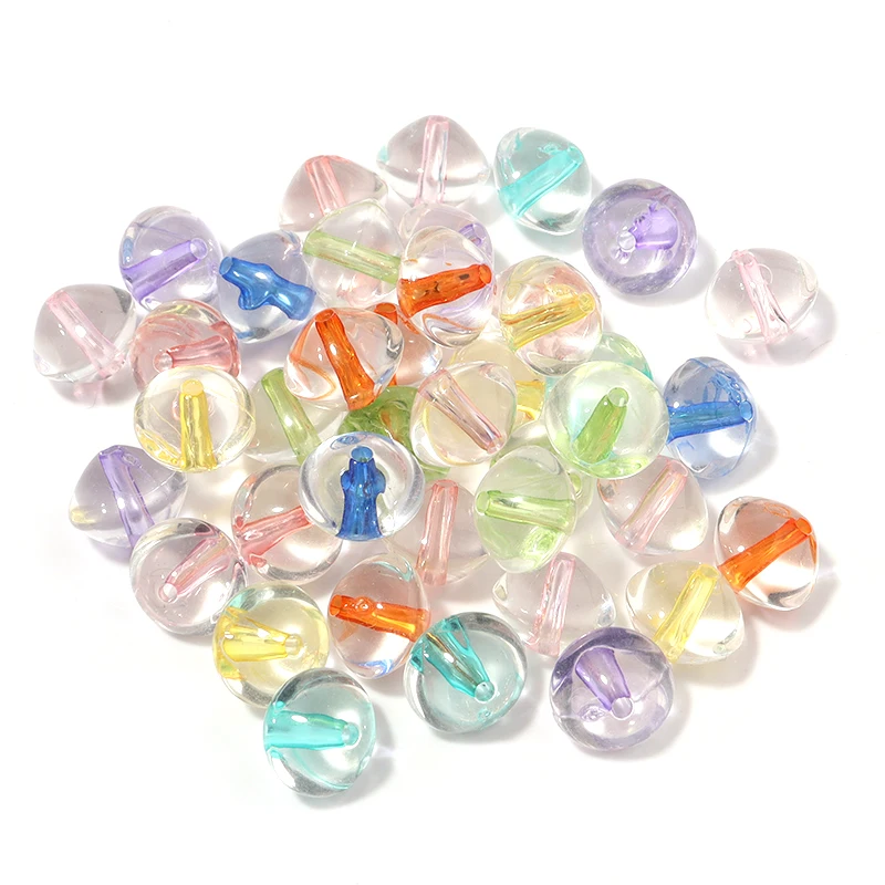 

100pcs 10mm Round Colorful Dye Core Acrylic Beads DIY Jewelry Making Accessories Spacer Bead in Beads Bracelet Making Department