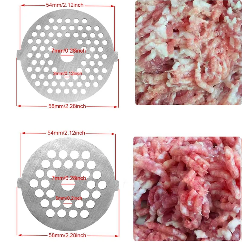 7 Piece Stainless Steel Meat Grinder Plates Discs and Blade for Food Chopper Machinery Parts | Бытовая техника