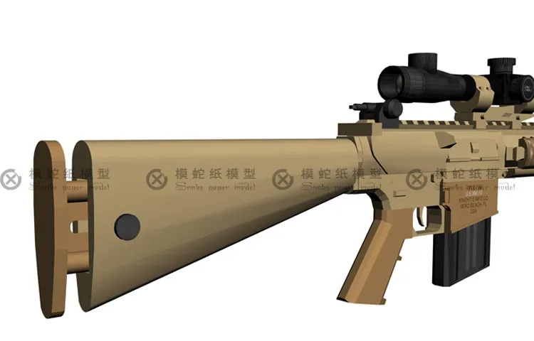 M110 снайперская винтовка бумажная модель оружия 3D ручной работы рисунок военные
