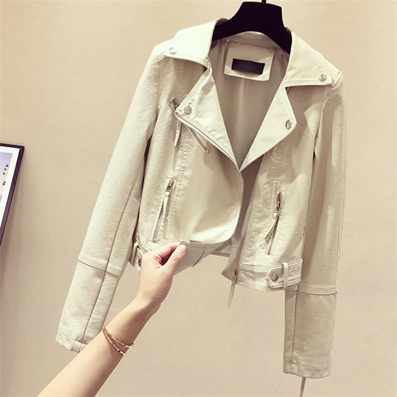 Короткое кожаное пальто женская кожаная куртка из искусственной кожи с