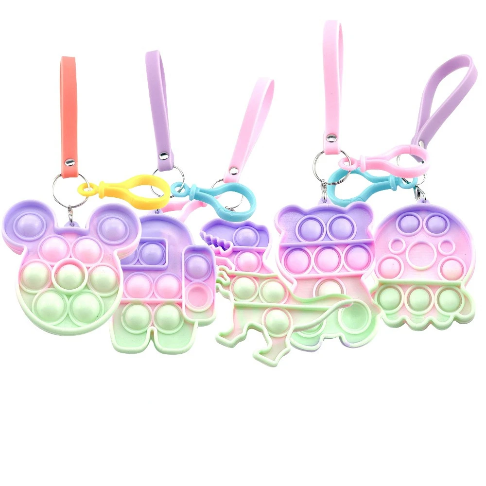 

Rainbow Fidget Toys Pack Silicone Sensory Stress Relief Toy Anti Stress Push Bubble Adult Kids Keychain Figet Toy поп ит
