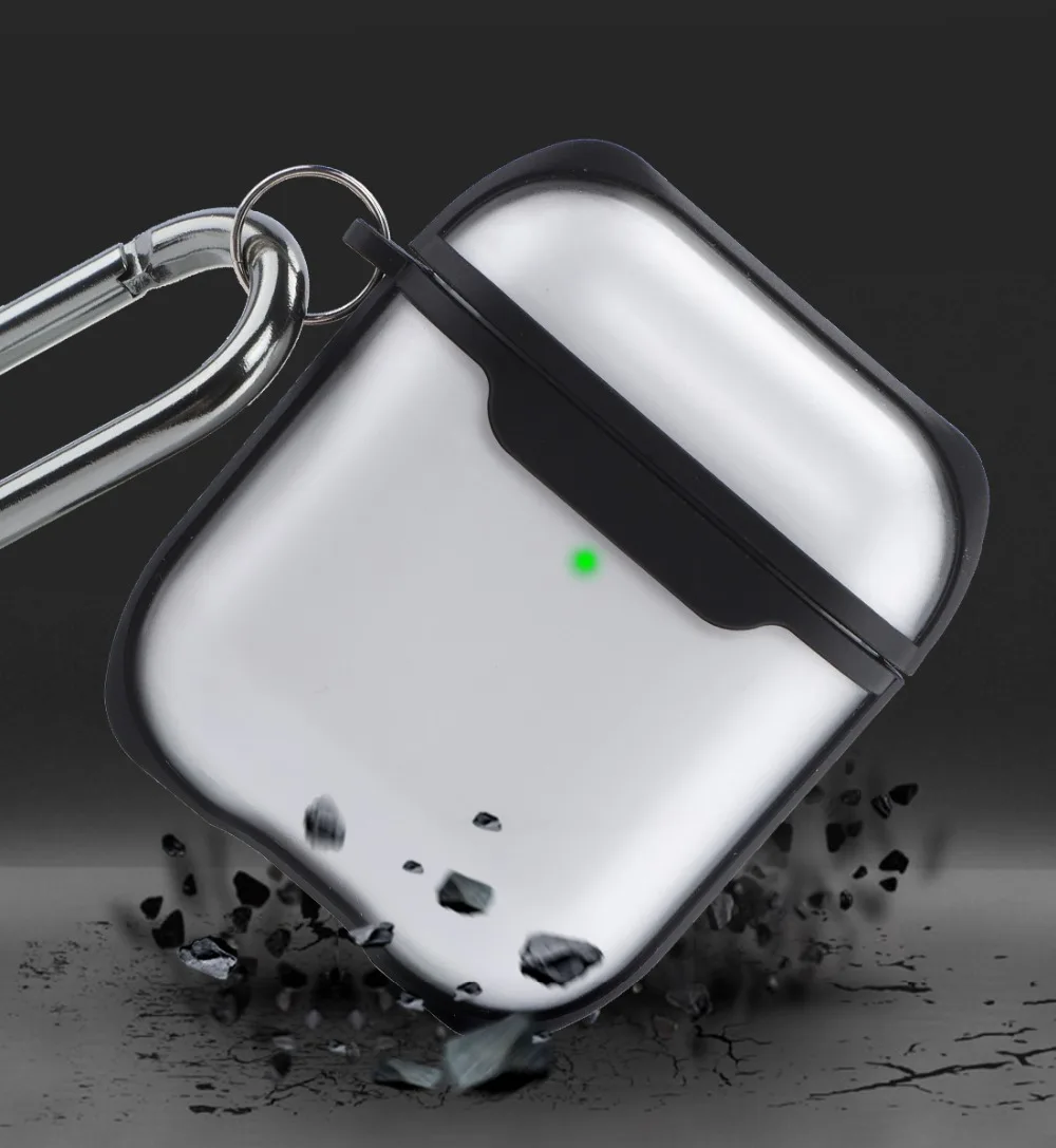 Прозрачный матовый чехол для AirPods, прозрачный чехол для Apple Airpods, 2 чехла, коробка для наушников, аксессуары, сумка, беспроводной Bluetooth, чехол для наушников