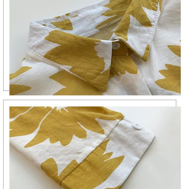 Женская блузка с цветочным принтом Vangull Пляжная рубашка длинным рукавом и