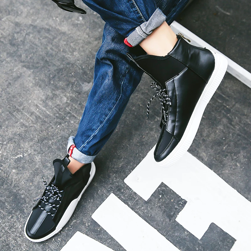 

Men Sneakers Summer Loafers Breathable leather Shoes High Quality Slip-On Casual Footwear Fashion high top Walking Shoes men