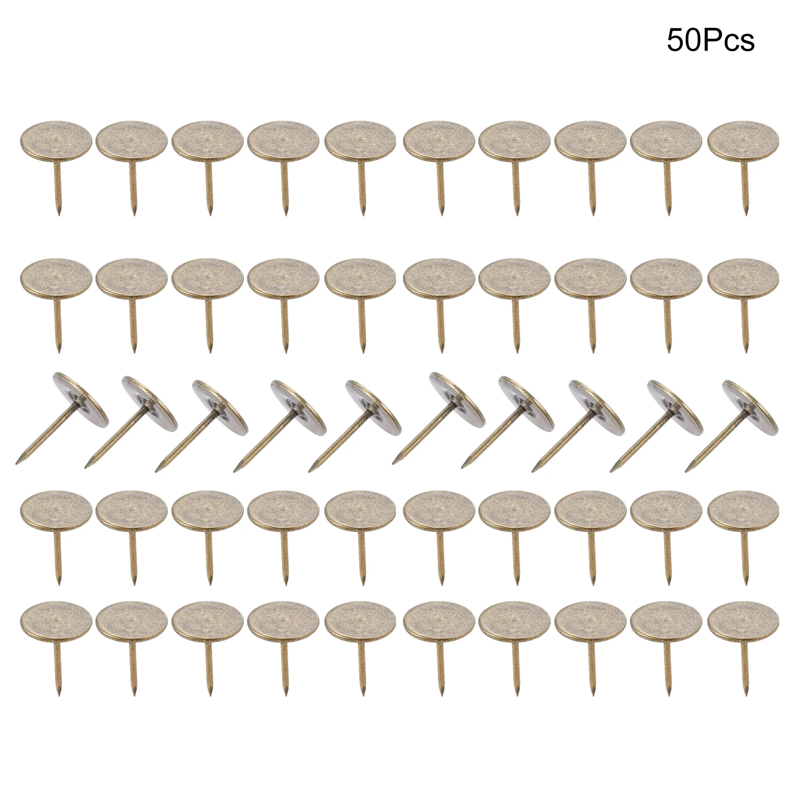 

50 шт. мебельные гвозди на плоской подошве, с закругленным носком, металлической защелки античная бронза/золото 15 мм x 19 мм Винтаж Tacks серьги-гвоздики шкатулка для драгоценностей Диван Декор