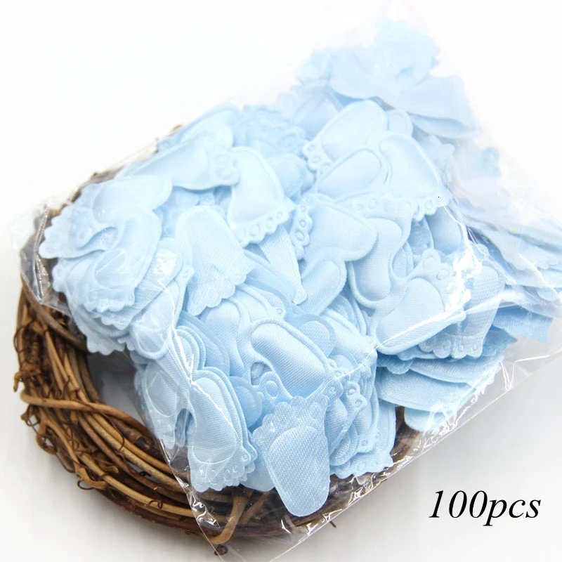 100pcs blue 15 г/пакет розовый и синий конфетти Мини милый ребенок с ножками Конфетти Для DIY Дети День Рождения Вечеринка для украшения детского душа принадлежности - Цвет: 100pcs blue