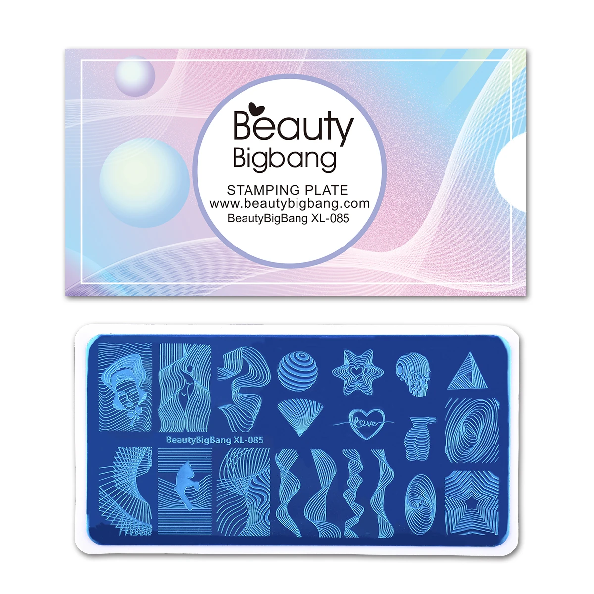 Трафареты Beautybigbang для стемпинга ногтей шаблон из нержавеющей стали с