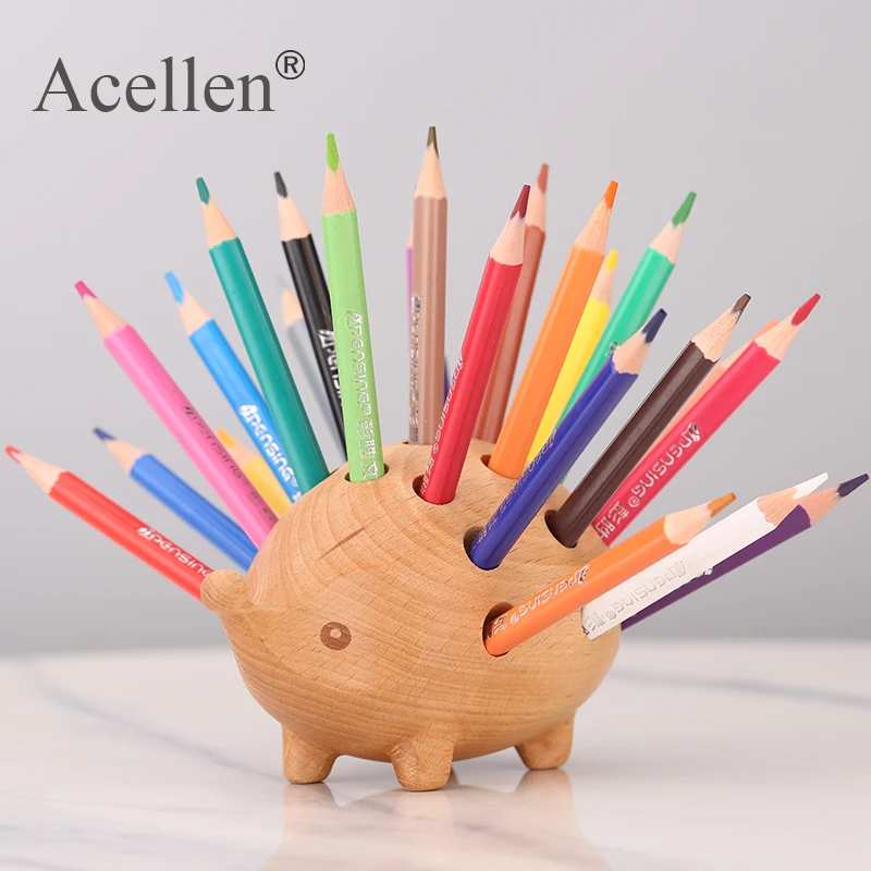 Деревянные миниатюрные фигурки животные держатель для ручки офисное украшение