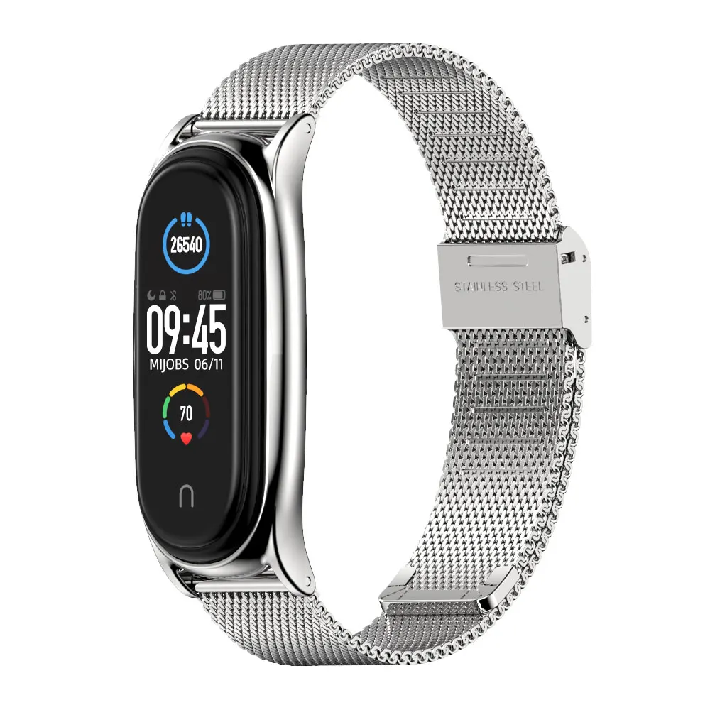 

For Xiaomi Mi Band 6 Strap Wrist Bracelet Mi Band 5 Strap Metal Wristbands for Correa My Band 3 4 5 6 NFC Global Version Watch
